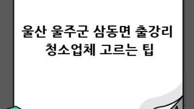 울산 울주군 삼동면 출강리 저렴한 청소업체 찾기: 깨끗한 집, 든든한 마음
